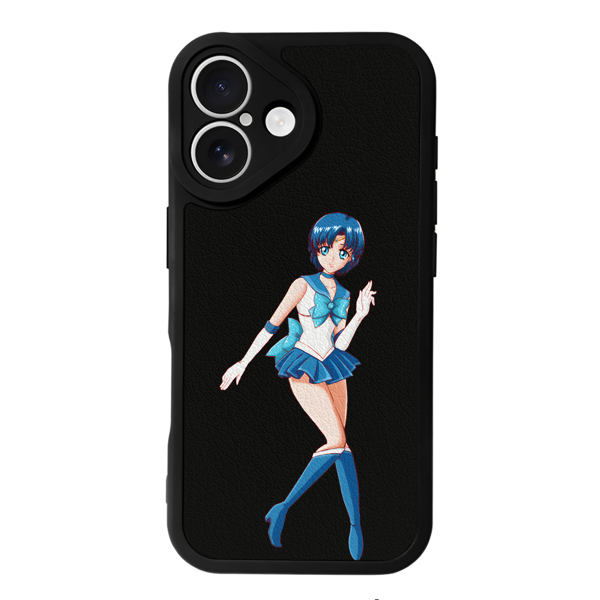 （画像用） 美少女戦士セーラームーン 水野 亜美 みずの あみ Sailor Moon Mizuno Ami 【iPhone 16シリーズ対応】シリコンスマホケース（レザー調） 材質：シリコン